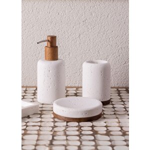 Travertine Banyo Seti Beyaz 3 Parça