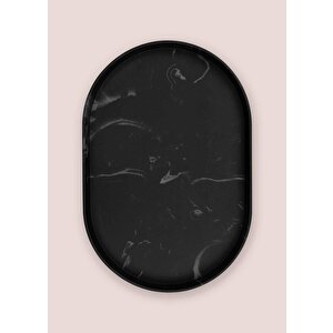 The Mia Marble Banyo Tepsisi Siyah 30x20x3 Cm