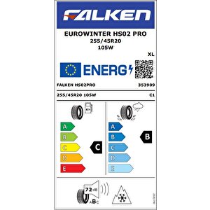 255/45r20 105w Xl Eurowinter Hs02 Pro 2025 Üreti̇m Kiş Lasti̇ği̇