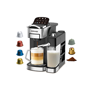 Ox-pro2 Kapsül Ve Öğütülmüş Kahve Espresso Makinesi 20 Bar Basınç Süt Köpürtücü Latte & Cappuccino