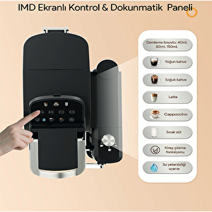Ox-pro2 Kapsül Ve Öğütülmüş Kahve Espresso Makinesi 20 Bar Basınç Süt Köpürtücü Latte & Cappuccino