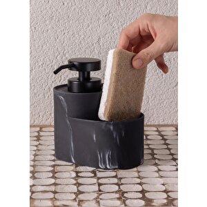 Marble Süngerli Sıvı Sabunluk Siyah 400 Ml