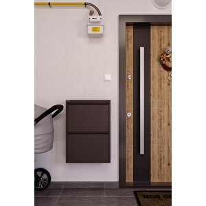 2'li Metal Ayakkabılık - Kahverengi