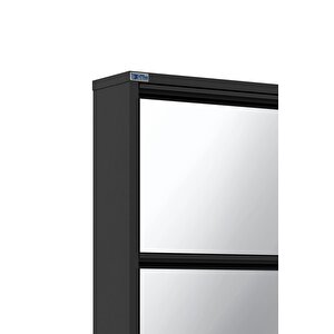 Ceha 4'lü Metal Ayakkabılık - Siyah/aynalı