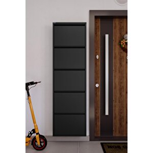 5'li Metal Ayakkabılık - Siyah