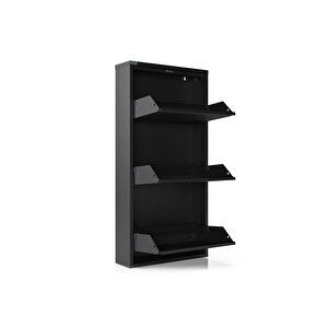 3'lü Metal Ayakkabılık - Siyah