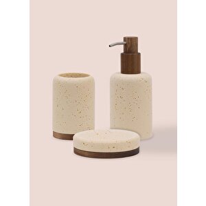 Travertine Banyo Seti Bej 3 Parça