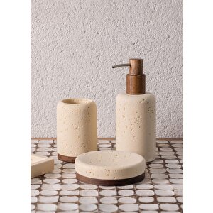 Travertine Banyo Seti Bej 3 Parça