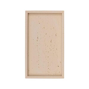 Travertine Banyo Tepsisi Bej 28x16x3 Cm