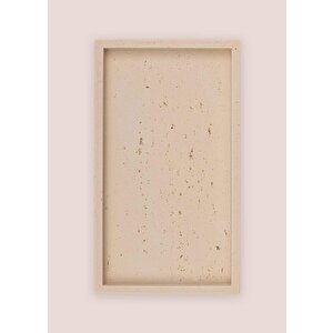 The Mia Travertine Banyo Tepsisi Bej 28x16x3 Cm