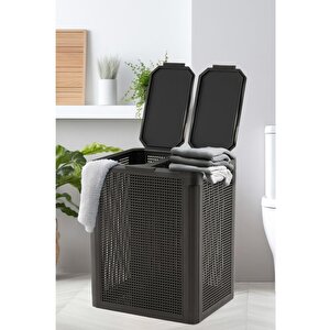 Sy-4632 Smart Duo İki Bölmeli Kirli Çamaşır Sepeti 84 Litre Antrasit