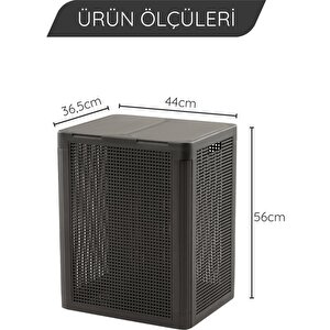 Sy-4632 Smart Duo İki Bölmeli Kirli Çamaşır Sepeti 84 Litre Antrasit