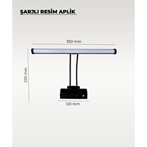 Şarjlı Siyah Flüt Aplik 3200k Sarı Işık – Elektrik Gerektirmez