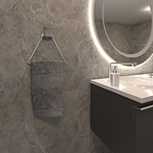 Dekoratif Yapıştırmalı Banyo- Mutfak  Metal Üçgen Havluluk Askı Krom Pratik Vidasız Montaj Dc-4778