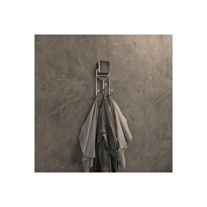 Yapışkanlı Lüks Banyo Havluluk Askılığı Üçlü Krom Metal Paslanmaz Havluluk Dc477