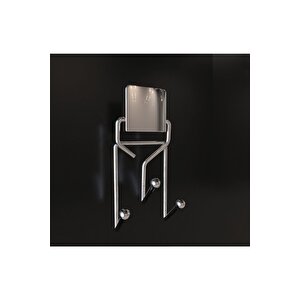 Yapışkanlı Lüks Banyo Havluluk Askılığı Üçlü Krom Metal Paslanmaz Havluluk Dc477