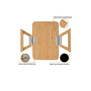 Bambu Kolçak Tepsisi – 33×24 Cm | Katlanabilir Koltuk Tepsisi, Doğal Ahşap Kolçak Organizer