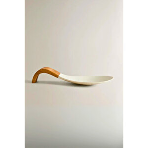 Ahşap Kaşık Tutucu 22 × 10 × 3,9 cm | Akasya + Dayanıklı Silikon, Mutfak Organizer Kaşıklık