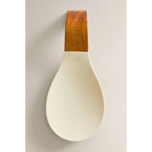 Ahşap Kaşık Tutucu 22 × 10 × 3,9 cm | Akasya + Dayanıklı Silikon, Mutfak Organizer Kaşıklık