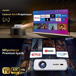 Vankyo Aurzen D1 Smart Tv 4k Destekli Projeksiyon Cihazı +hdr10+auto Focus+auto Keystone+6g Wifi+6.1bt+dolby Ses Sistemi - Ps5/ps4