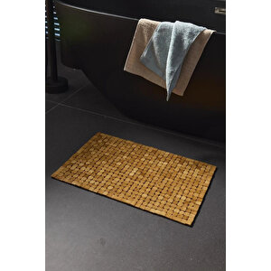 Meturas 50 X 80 Cm Büyük Bambu Banyo Matı Kaymaz Doğal Ahşap Paspas Mat