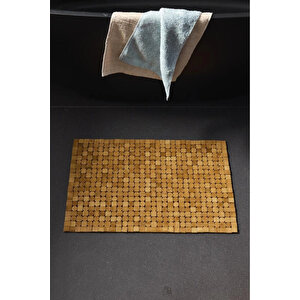 Meturas 50 X 80 Cm Büyük Bambu Banyo Matı Kaymaz Doğal Ahşap Paspas Mat