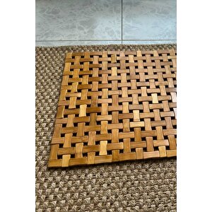 40x60 Cm Bambu Banyo Matı Ahşap Paspas | Kaymaz, Suya Dayanıklı, Dekoratif Mat