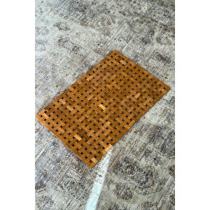 Meturas 40x60 Cm Bambu Banyo Matı Ahşap Paspas | Kaymaz, Suya Dayanıklı, Dekoratif Mat