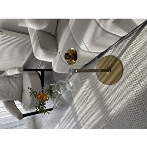 Wi̇cci̇ Dekoratif Beyaz Cam Gold Zigon Yan Sehpa