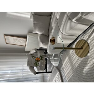 Wi̇cci̇ Dekoratif Beyaz Cam Gold Zigon Yan Sehpa