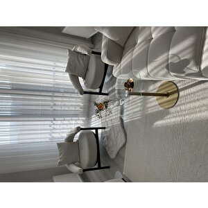Wi̇cci̇ Dekoratif Beyaz Cam Gold Zigon Yan Sehpa