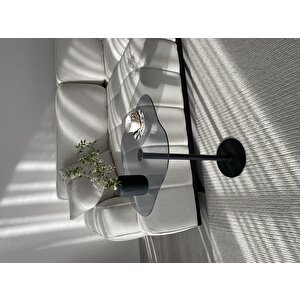 Wi̇cci̇ Dekoratif Füme Cam Siyah Zigon Yan Sehpa