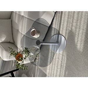 Wi̇cci̇ Dekoratif Füme Cam Beyaz Zigon Yan Sehpa