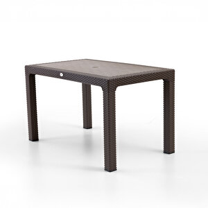 Side 4 Kişilik Rattan Masa Sandalye Takımı Kahve