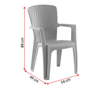 Side 4 Kişilik Rattan Masa Sandalye Takımı Kahve