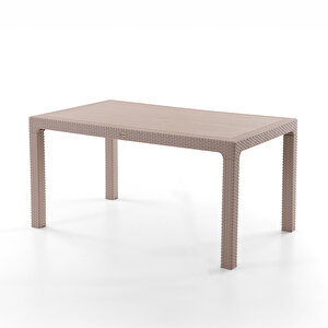 Side 6 Kişilik Rattan Masa Sandalye Takımı Cappuccino