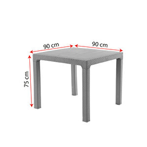 Side 2 Kişilik Rattan Masa Sandalye Takımı Kahve