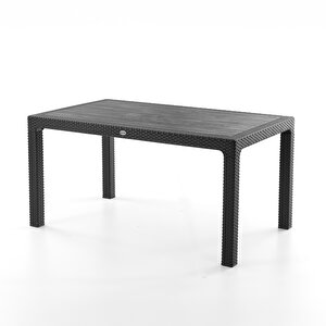 Efes 6 Kişilik Rattan Masa Sandalye Takımı Siyah