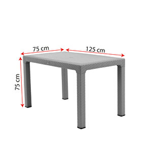 Efes 4 Kişilik Rattan Masa Sandalye Takımı Cappuccino