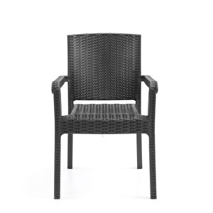 King 4'lü Rattan Sandalye Siyah
