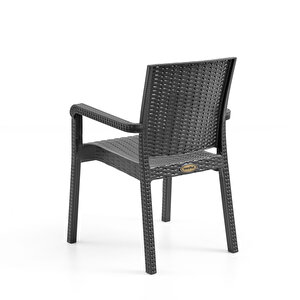 King 4'lü Rattan Sandalye Siyah