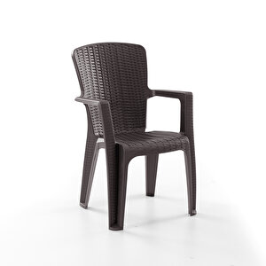 Side 4'lü Rattan Sandalye Kahve