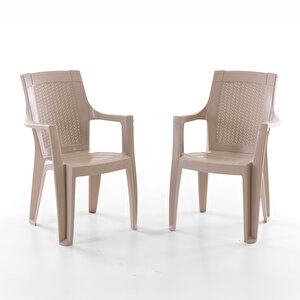 Efes 2'li Rattan Sandalye Cappuccino