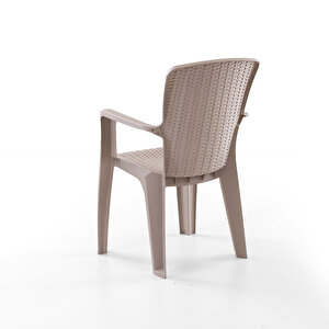 Side 4'lü Rattan Sandalye Cappuccino