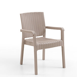 King 4'lü Rattan Sandalye Cappuccino