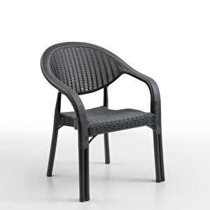 Bamboo 2'li Rattan Sandalye Siyah