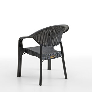 Bamboo 2'li Rattan Sandalye Siyah