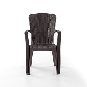Side 2'li Rattan Sandalye Kahve