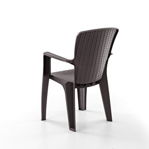 Side 2'li Rattan Sandalye Kahve