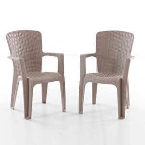 Side 2'li Rattan Sandalye Cappuccino